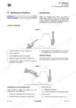 jcb-1cx-1cxt-backhoe-loader-service-manual-9813-6050-procedures-19.webp JCB 1CX, 1CXT maintenance positions, lift arm safety strut installation, and machine safety procedures.