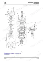 jcb-1cx-compact-backhoe-loader-service-manual-9803-9960-4-exploded-view-384.webp JCB 1CX exploded view diagram of the hydraulic drive motor assembly, showing numbered components for dismantling.