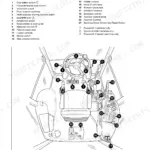 JCB 214, 214S, 215, 215E, 217, 217S diagram of operator cabin controls, switches, and instrument panel layout.