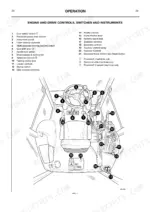 jcb-214-to-217s-backhoe-loader-operator-manual-9048-controls-22.webp JCB 214, 214S, 215, 215E, 217, 217S diagram of operator cabin controls, switches, and instrument panel layout.