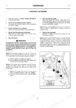 jcb-214e-3c-plus-backhoe-loader-operator-manual-9300-1-operations-51.webp JCB 214e (3C Plus) engine starting procedure and operator controls diagram showing levers and pedals.