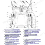 JCB 220LC Xtra operator station diagram showing component locations for joysticks, track controls, and switch consoles.