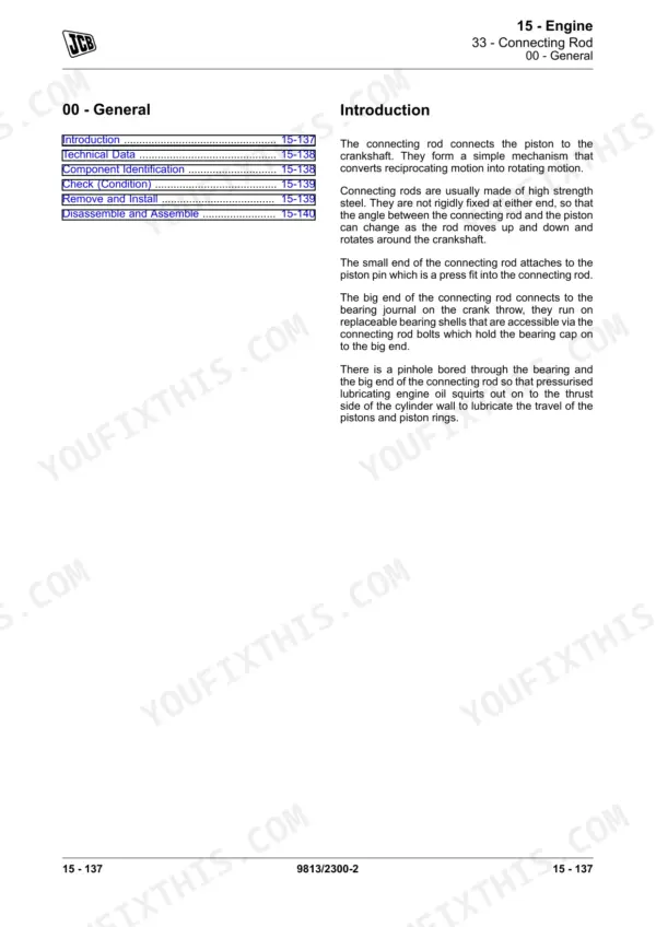JCB 225 service manual - 15 - Engine