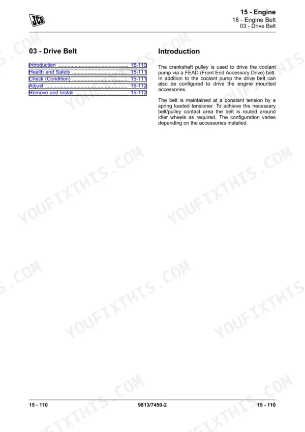 JCB 225T service manual - 15 - Engine