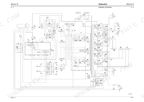 JCB 2CX, 2DX, 210, 212, 210S, 213S, 2CXU, 212SU, 2CXL, 2CX Farm Master, 210SL, Backhoe Loader, 2CX Range, 210SU, 2DX Machines, 212S hydraulic schematic diagram showing pumps, valves, and cylinders.