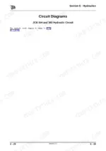 jcb-354-360-tractor-service-manual-9803-9480-1-wiring-206.webp JCB 354, 360, JCB 354, JCB 360, 404C-22T hydraulic circuit diagram reference page for Section E Hydraulics.