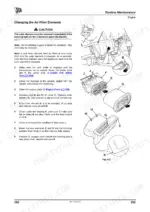 jcb-3cx-4cx-backhoe-loader-operator-manual-9811-1720-procedures-162.webp JCB 3CX, 4CX service manual page showing procedure for changing engine air filter elements and housing components.