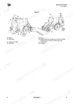 jcb-3cx-backhoe-loader-operator-manual-en-9821-9250-issue-7-01-2018-exploded-view-21.webp JCB 3CX backhoe loader component identification diagram showing dipper, boom, stabilizers, ROPS/FOPS cab, and tanks.