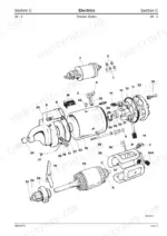 jcb-3cx-to-217-backhoe-loader-service-manual-9803-3270-9803-3270u-exploded-view-202.webp JCB 3CX, 4CX, 214, 215, 217 exploded view diagram of the electric starter motor assembly components.