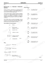 JCB 3CX, 4CX, & Variants, Variants: Hydraulic schematic symbols for pumps, motors, rams, and general functional components.