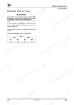jcb-406-407-409-wheeled-loader-operator-manual-9821-9350-5-specs-191.webp JCB 406, 407, 409 maintenance manual page showing wheel nut torque specifications table for front and rear wheels.