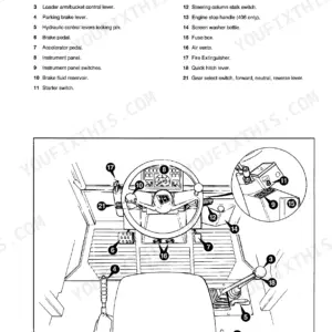 JCB 406, 408, 406 Industrial, 406 Farm Master, 408 Industrial, 408 Farm Master cab layout diagram with two loader control levers.