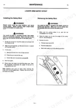 jcb-406-408-wheeled-loader-operator-manual-9801-7680-maintenance-74.webp JCB 406, 408, 406 Industrial, 406 Farm Master, 408 Industrial, 408 Farm Master maintenance: loader arm safety strut procedure