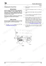 jcb-406-wheeled-loading-shovel-operator-manual-9811-0180-procedures-85.webp JCB 406 engine oil and filter change procedure with diagram showing filter canister A, filter head B, and seal C.