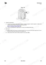 jcb-411ht-413s-417ht-loader-operator-manual-9831-1850-specs-197.webp JCB 411HT, 413S, 417HT maintenance procedure for inflating tyres, showing a safety cage diagram and inflation steps.
