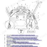 JCB 411HT, 413S, 417HT operator station component location diagram showing steering wheel, pedals, and console controls.