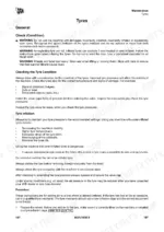 jcb-427-435s-437-loader-operator-manual-9831-1600-specs-209.webp JCB 427, 435S, 437 maintenance manual page covering tyre condition, inflation safety warnings, and inspection procedures.