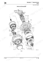 jcb-446-456-wheeled-loading-shovel-service-manual-9803-4180-11-exploded-view-938.webp JCB 446, 456, 456ZX, 456 Wheeled Loading Shovel, 446 Wheeled Loading Shovel, 456e exploded view of hub and driveshaft assembly.