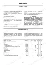 jcb-456b-wheeled-loader-operator-manual-9801-8210-maintenance-55.webp JCB 456B maintenance page showing general safety procedures and engine service schedule table for fluid levels and checks.