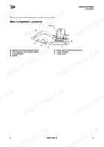 jcb-48-to-r-1-compact-excavator-operator-manual-9831-1200-exploded-view-21.webp JCB 48 Z-1, 51 R-1 diagram showing main component locations including boom, dipper, cab, undercarriage, and dozer blade.