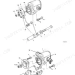 JCB 505-19, 505-22, 508-40, 506-36, 510-40, 506B exploded view of hydraulic pump mounting and drive coupling components.
