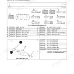 JCB 506C, 506CHL, 508C service manual page showing 993/68100 slide hammer kit and rivet nut tool parts list and diagrams.