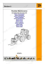 JCB 506C, 506CHL, 508C service manual table of contents page for routine maintenance and machine systems.