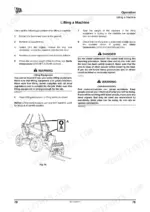 JCB 506C, 506CHL, 508C procedure for lifting a machine with safety warnings and a diagram of lifting points.
