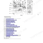 JCB 515-40 cab layout diagram and component key identifying steering, pedals, levers, and instrument panel controls.