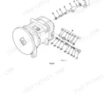 JCB 520-40, 524-50, 527-55 exploded view of transmission hydraulic pump dismantling and assembly components.