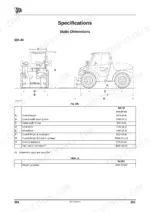 jcb-520-40-524-50-527-55-loadall-operator-manual-9811-6000-specs-211.webp JCB 520-40, 524-50, 527-55 static dimensions diagram and specifications table for height, width, and unladen weight.