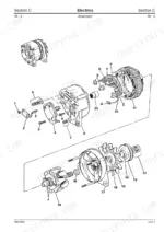 jcb-520-50-525-50-525-50s-loadall-service-manual-9803-3620-issue-9-exploded-view-115.webp JCB 520-50, 525-50, 525-50S exploded view diagram of the electrical system alternator components and assembly.
