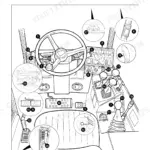 JCB 520-55 RS Construction, 520-55 RS Farm Special, 520-55 AWS Construction, 520-55 AWS Farm Special, 520S, 526-55, 526, 526S cab layout and operator controls diagram.