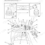 JCB 524-50, 527-55 cab layout diagram showing operator controls, steering wheel, joystick, pedals, and instrument cluster.