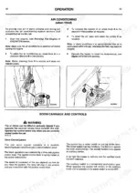 JCB 525-58, 525-67, 527-58, 527-67, 530-67, 535-67 air conditioning operation instructions and boom servo control lever details.