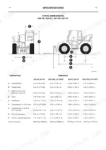 jcb-525-58-to-537-130-loadall-operator-manual-9801-7950-specs-157.webp JCB 525-58, 525-67, 527-58, 527-67, 530-67, 530-95, 530-110, 530-120, 535-67, 537-120, 537-130 static dimensions specs table