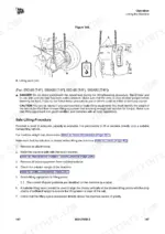 jcb-531-70-to-560-80-loadall-rough-terrain-variable-reach-truck-operator-manual-9831-7650-attachments-159.webp JCB 531-70 to 560-80 manual: Figure 144 showing safe lifting points and procedure for lifting the machine with a hoist.