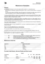 jcb-65-r-1-compact-excavator-operator-manual-9821-9450-maintenance-148.webp JCB 65 R-1 maintenance schedule page showing service interval tables, operator vs engineer tasks, and engine fluid check guide.