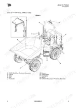 jcb-6t-1-to-tip-dumper-operator-manual-9831-4200-system-diagram-21.webp JCB 6T-1 Front Tip, 6T-1 Swivel Tip, 7T-1 Front Tip Hi-Viz, 9T-1 Front Tip diagram showing ROPS, FOPS, and skip components.