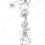 JCB 712, 716, 700 Series hydraulic gear pump exploded view diagram showing housing, shafts, gears, and bearing components.