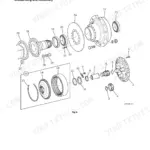 JCB 722, Articulated Dump Truck - 722, exploded view diagram of the hub and driveshaft assembly components.