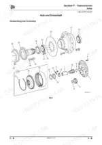 jcb-722-articulated-dump-truck-service-manual-9803-7170-07-exploded-view-341-2.webp JCB 722, Articulated Dump Truck - 722, exploded view diagram of the hub and driveshaft assembly components.