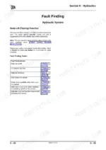 jcb-722-articulated-dump-truck-service-manual-9803-7170-07-troubleshooting-288-2.webp JCB 722, Articulated Dump Truck - 722, hydraulic system fault finding table for body lift tipping function issues.