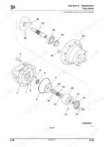 jcb-8014-to-8020-mini-excavator-service-manual-9803-9350-6-exploded-view-358.webp JCB 8014, 8016, 8018, 8020 exploded view diagram of track motor dismantling and assembly components.