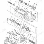 JCB 802.7, 803, 804 exploded view diagram of hydraulic pump components, including shaft, bearings, and gear assembly.