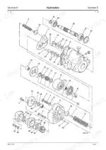 jcb-802-7-803-804-mini-excavator-service-manual-9803-3145-exploded-view-144.webp JCB 802.7, 803, 804 exploded view diagram of hydraulic pump components, including gear pump, shaft, bearings, and seals.