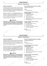 JCB 802.7 Super, 803 Plus, 803 Super, 804 Super maintenance manual page showing 10-hour daily service schedule tasks.