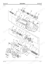 jcb-802-to-super-mini-excavator-service-manual-9803-3140-issue-4-exploded-view-179.webp JCB 802, 802.4, 802 Super, 801.4 hydraulic pump exploded view diagram showing internal gear and shaft components.