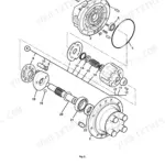 JCB 8025ZTS, 8026CTS, JS30, 8029CTS, 8030ZTS, 8035ZTS exploded view of track motor and brake valve assembly components.