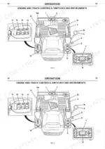 jcb-8027z-8032z-mini-excavator-operator-manual-9801-8850-controls-38.webp JCB 8027Z, 8032Z operator manual diagram showing engine and track controls, switches, and instrument panel layout.